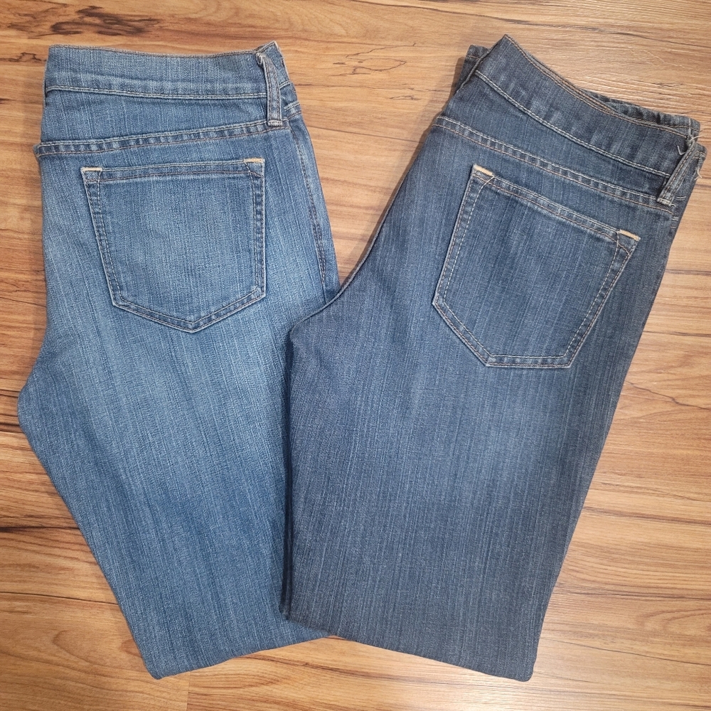 2 PAIRS: Women's GAP The Diva Blue Denim Fashion Jeans